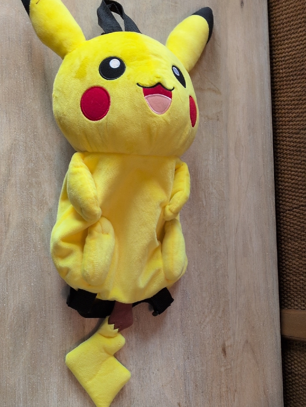 Yellow Pikachu Plush Kids Backpack - Official Character Style